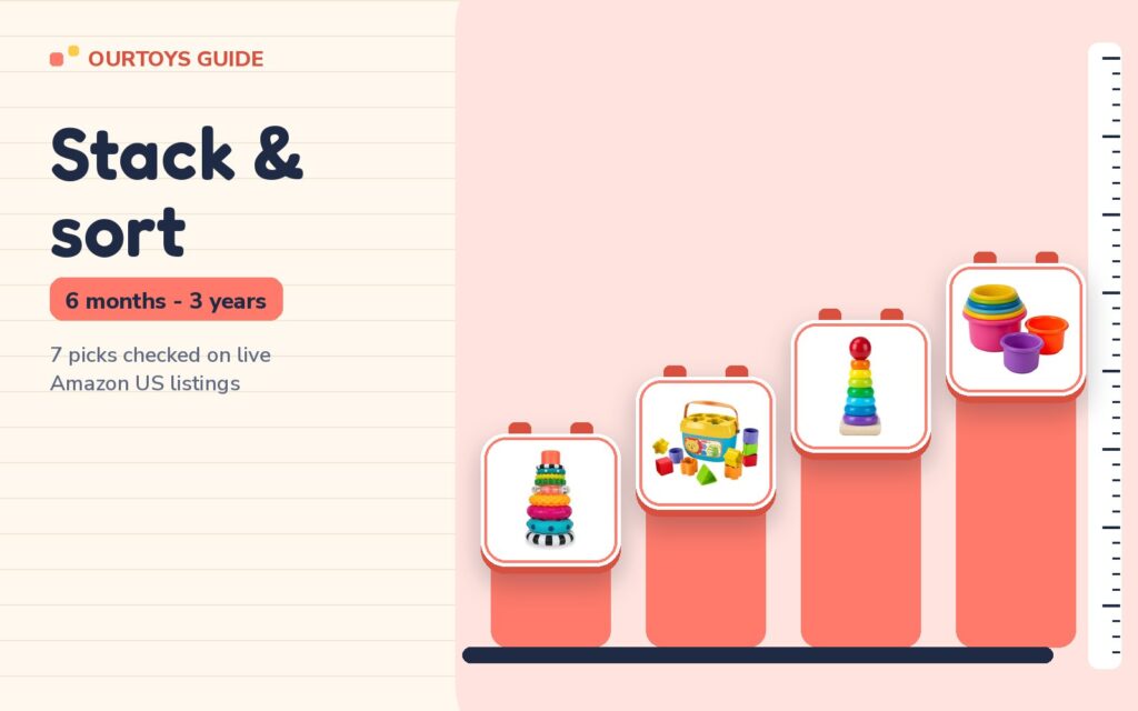 Stacking and sorting toys for toddlers cover with the guide products