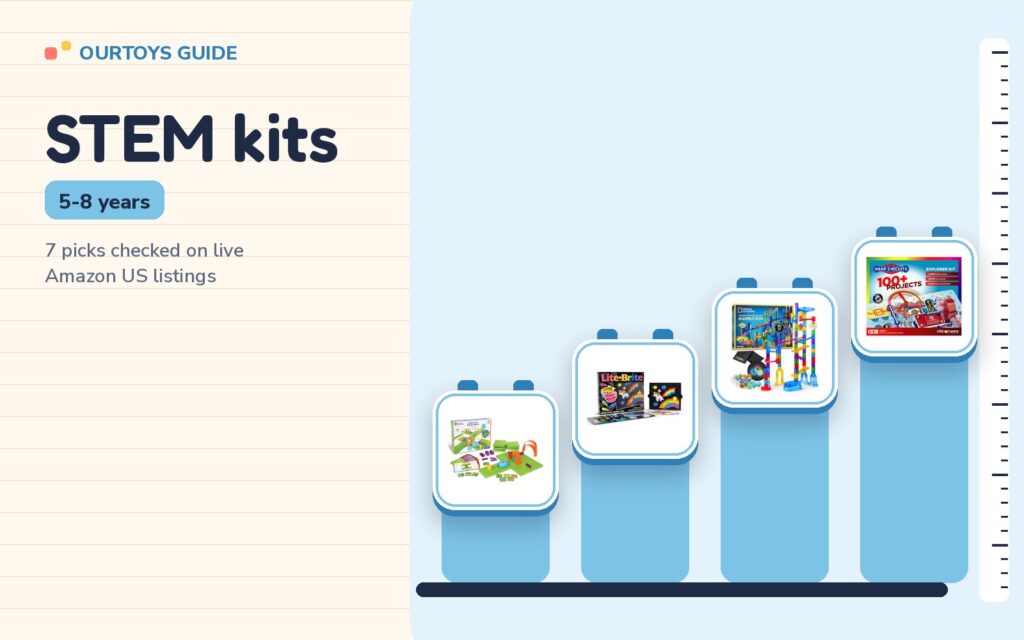 STEM toys for kids 6 to 8 cover with the guide products